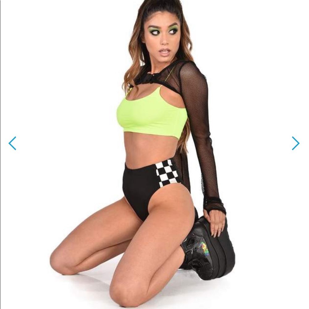 Checked Out High Waisted Rave Bottoms